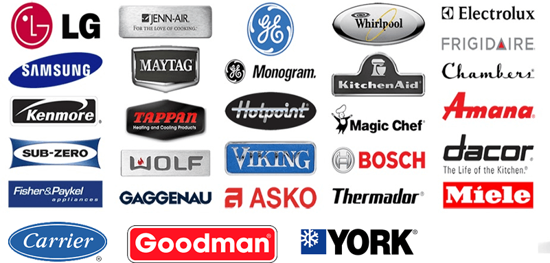 different  brands of appliances
